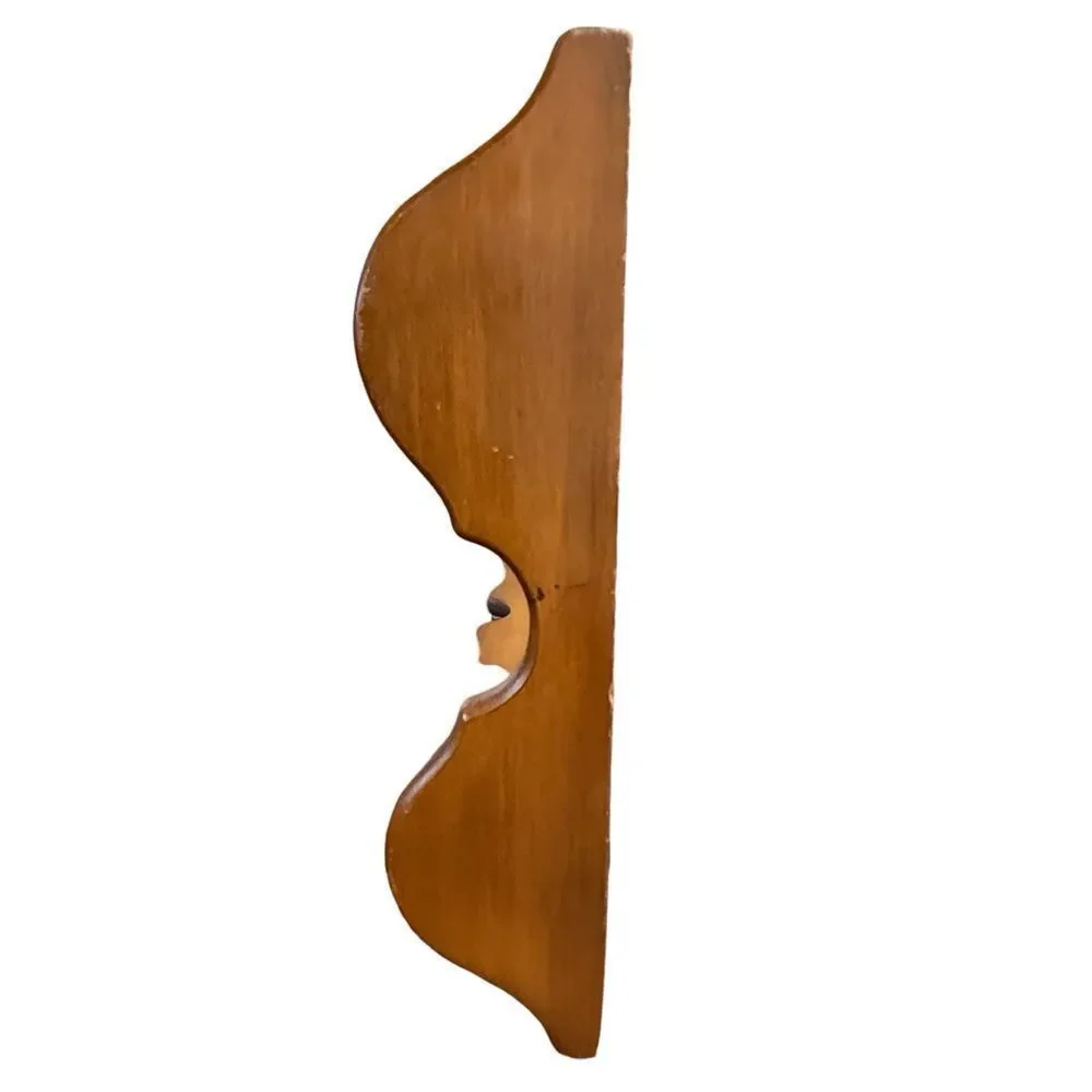 Vintage Wood Wall Plate Display Shelf Rack in Brown Classic Home Decor